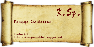 Knapp Szabina névjegykártya